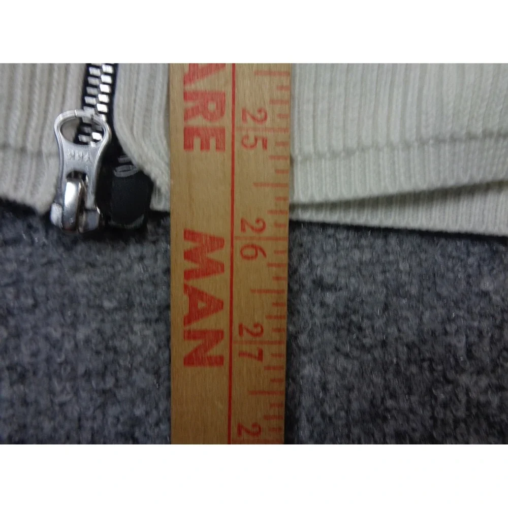 Stone Island Wool Sweater White L Full Zip‎ Ribbed Knit  Full Zip Quiet Luxury
